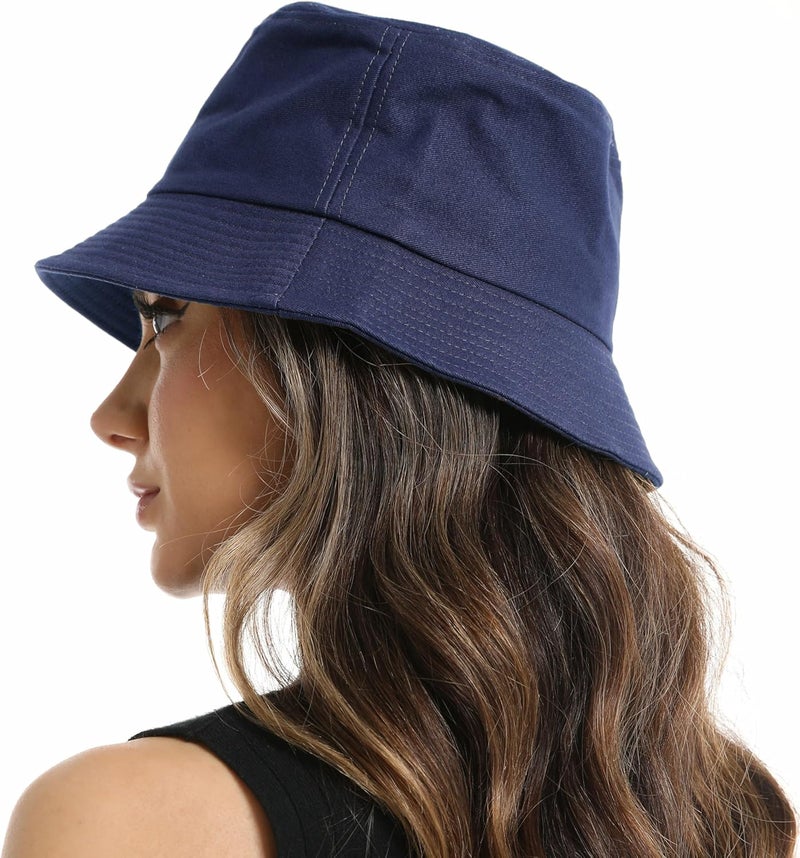Wheebo Solid Color Bucket Hat for Women Summer Beach Fishmen Hat for Lady Adult Unisex Cotton Cap…… - Image 4